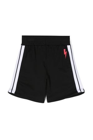 Shorts in cotone nero NEIL BARRETT KIDS | 033582110